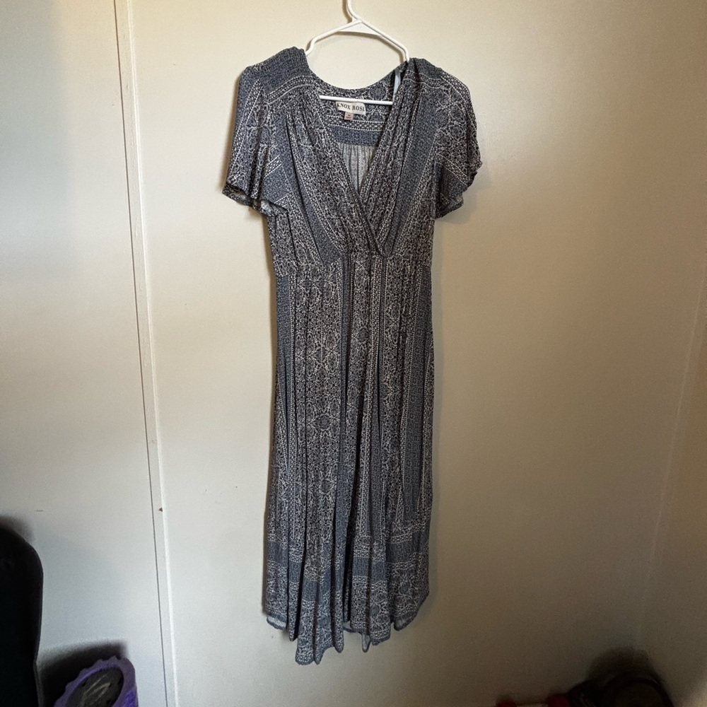 Knox Rose Navy Patterned Midi Dress